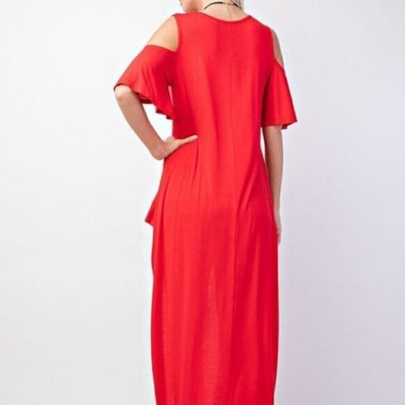 Rae Mode Hi Low Cold Shoulder Top Moss Green Viscose Modal Buttery Soft 2X Plus - Picture 9 of 12